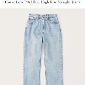 Abercrombie and Fitch Curve Love Ultra High Rise 90s Straight Jeans